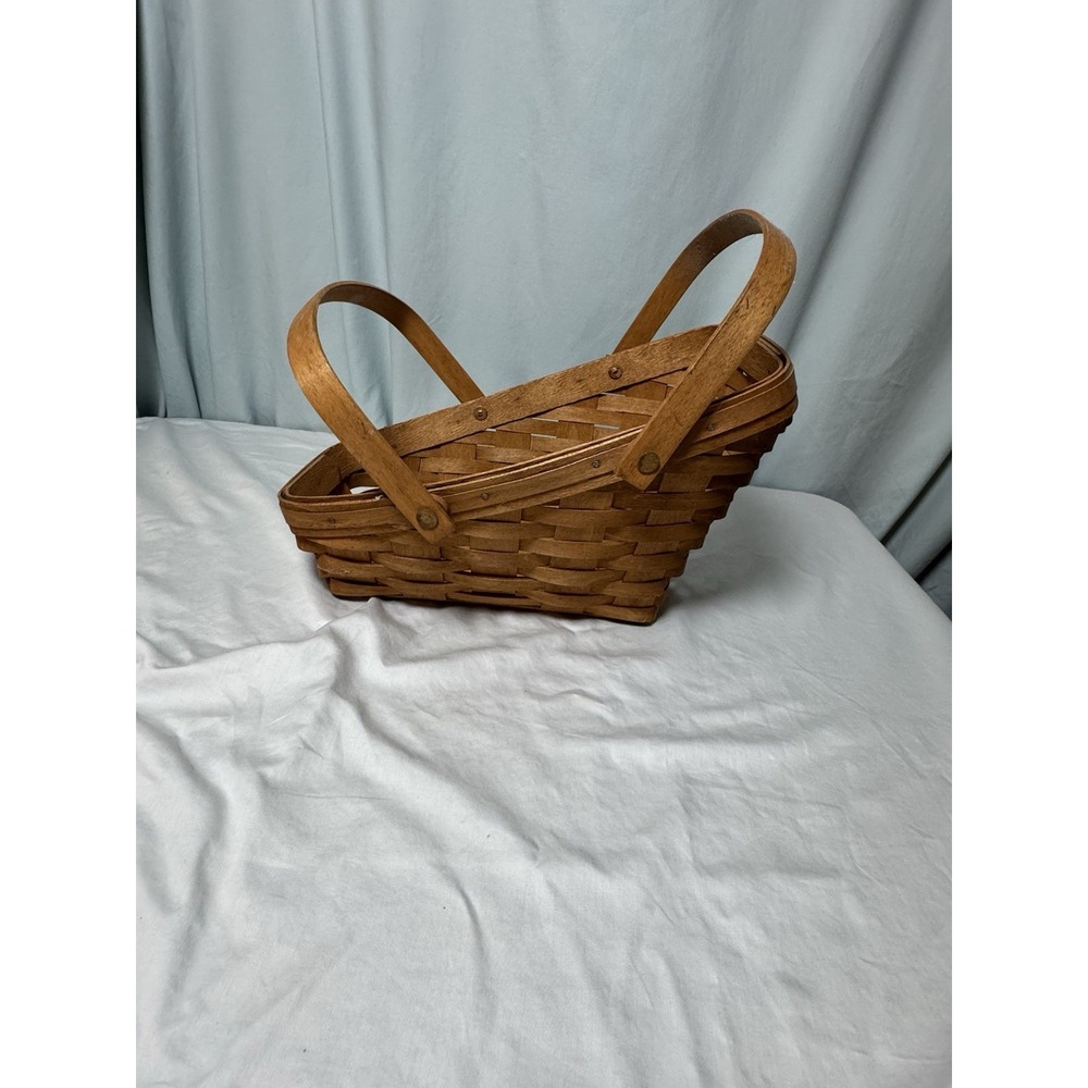 Longaberger Slanted Harvest Vegetable Basket With Handles Vtg Made In USA Ohio